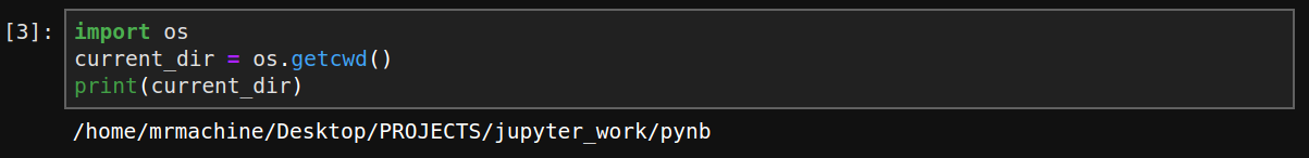 Jupyter Python Current Directory code